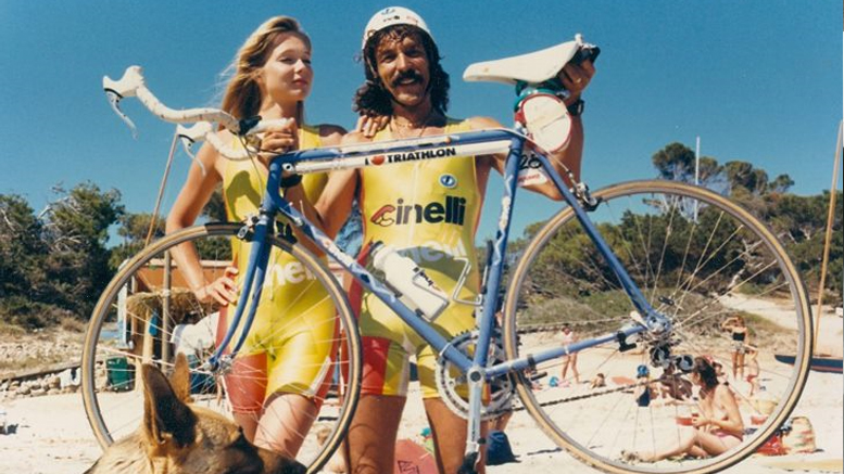 A. Spitzer (GER) and S. Ferrero (ITA) end of the 80s at the Quadrathlon in Ibiza